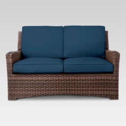 Halsted Wicker Patio Loveseat - Threshold -Whalen Furniture GUEST 015572ac 0574 4d81 a904 e46380cf37f7