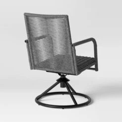 2pc Granby Padded Wicker Outdoor Patio Dining Chairs Swivel Chairs Gray - Threshold™ -Whalen Furniture GUEST 02fa95a9 1941 4d79 b020 464fa9002c2a