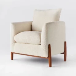 Elroy Faux Shearling Accent Chair With Wood Legs - Threshold™ Designed With Studio McGee -Whalen Furniture GUEST 04c043ac 4db5 4a26 96a6 5859589608e8