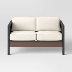 Bryant 2pc Faux Wood Patio Loveseat & Coffee Table - Gray/Natural - Threshold™ -Whalen Furniture GUEST 05b58bcc 6055 4060 86c3 573372c6e051