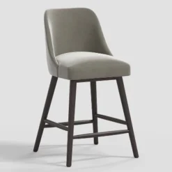 Geller Counter Height Barstool In Shiny Velvet - Threshold™ -Whalen Furniture GUEST 05ce6917 c9f0 44a0 b5ab e186844e72cd