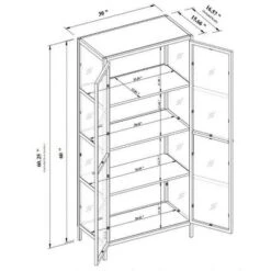 60" Crystal Cove Glass Cabinet Black - Threshold™ Designed With Studio McGee -Whalen Furniture GUEST 077c9530 b6e5 4ff2 8a6c 21b25ae09cb5