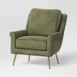 Carmine Luxe Arm Accent Chair With Brass Legs - Threshold™ -Whalen Furniture GUEST 0a0e1322 21c7 4dc3 944f a24457b8a83e