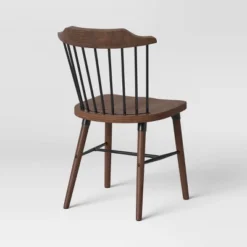 Delway Curved Back Mixed Material Dining Chair Walnut - Threshold™ -Whalen Furniture GUEST 0d2d8049 ce91 4666 9215 7046a869d02c