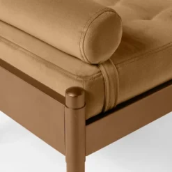 Bolster Tufted Bench Beige - Threshold™ Designed With Studio McGee: Velvet Upholstery, Powder-Coated Steel Legs, 225lb Capacity -Whalen Furniture GUEST 0fe196f3 6717 4be8 84d9 6f75facc99ad