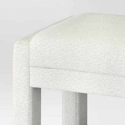 Fully Upholstered Ottoman Cream Boucle - Threshold™: Wooden Frame, Polyester, Spot Clean 4 Fully Upholstered Ottoman Cream Boucle - Threshold™: Wooden Frame, Polyester, Spot Clean - Image 2