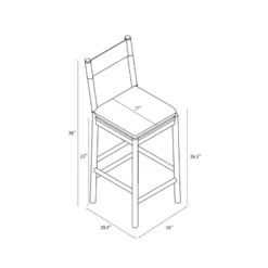 Emery Wood Counter Height Barstool With Upholstered Seat And Sling Back Natural - Threshold™ Designed With Studio McGee -Whalen Furniture GUEST 195f58ad 8370 4b07 a2c7 caa1f841e5e6