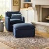 Slipcover Style Upholstered Swivel Accent Chair Blue - Threshold™ Designed With Studio McGee -Whalen Furniture GUEST 1cabe160 6c89 4b68 ae81 c4aa466871dc
