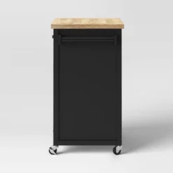 Windham Wood Top Kitchen Cart - Black - Threshold™ -Whalen Furniture GUEST 1cdd1e03 5571 4873 a483 1e00574e2a6f