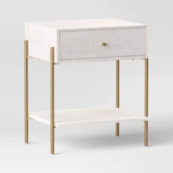 Natural Luxe Accent Table Off-White - Threshold™ -Whalen Furniture GUEST 1f1e1916 28a3 49ca b089 317f9fd81601