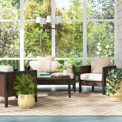 Bryant 2pk Faux Wood Patio Club Chairs - Gray/Natural - Threshold™ 3 Bryant 2pk Faux Wood Patio Club Chairs - Gray/Natural - Threshold™