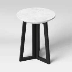 Altavista Round Marble End Table White - Threshold™ -Whalen Furniture GUEST 2758c8eb 8d8e 4972 8d46 eafeb11b9283