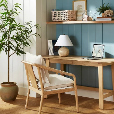 Ventura Upholstered Accent Chair With Wood Frame Natural - Threshold™ Designed With Studio McGee 3 Ventura Upholstered Accent Chair With Wood Frame Natural - Threshold™ Designed With Studio McGee