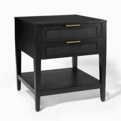 East Bluff 2 Drawers Woven Accent Table Black - Threshold™ Designed With Studio McGee -Whalen Furniture GUEST 29905b41 0976 4ad7 8c10 41d4cef772fa