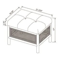 Woodspring Cane Base Ottoman Dark Walnut/Cream - Threshold™ Designed With Studio McGee -Whalen Furniture GUEST 2a8ba648 5a4a 4bd8 9301 48c7e94cd846