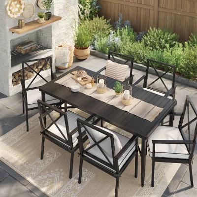 2pc Searsburg Aluminum Outdoor Patio Dining Chairs Arm Chairs Black - Threshold™ 3 2pc Searsburg Aluminum Outdoor Patio Dining Chairs Arm Chairs Black - Threshold™