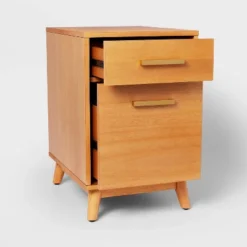 Wood Mid Century File Cabinet Light Brown - Threshold™ -Whalen Furniture GUEST 319d15e6 8af1 4299 aa25 187c1c8b9567