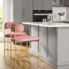 Orion Luxe Backed Counter Height Barstool With Brass Legs Blush Velvet - Threshold™ -Whalen Furniture GUEST 34592fd8 8b10 4bb7 8a29 a8d6bcf9c0e1