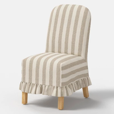 Replacement Ruffled Slipcover Only For Rounded Back Dining Chair - Threshold™ 3 Replacement Ruffled Slipcover Only For Rounded Back Dining Chair - Threshold™