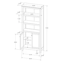 72" Carson 5 Shelf Bookcase With Doors - Threshold -Whalen Furniture GUEST 3a1f8290 d158 40aa b1f4 5779b61cc696