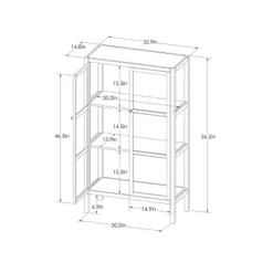 56.2" Hadley Library Cabinet With Glass Shell White - Threshold™ -Whalen Furniture GUEST 3a694d2d b95f 4046 b205 56f66d131fd3