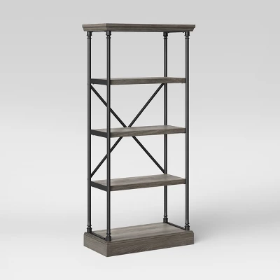 65" Conway Cast Iron Bookshelf Gray - Threshold™ 4 65" Conway Cast Iron Bookshelf Gray - Threshold™ - Image 2