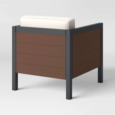 Bryant 2pk Faux Wood Patio Club Chairs - Gray/Natural - Threshold™ 4 Bryant 2pk Faux Wood Patio Club Chairs - Gray/Natural - Threshold™ - Image 2