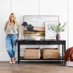 East Bluff Woven Drawer Console Table - Threshold™ Designed With Studio McGee -Whalen Furniture GUEST 3fbfc6cc 1762 479f 85f6 5816e3ff493f