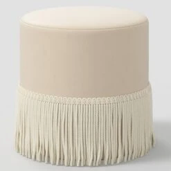 Fringe Drum Ottoman In Velvet - Threshold™ -Whalen Furniture GUEST 44d6619a d9ab 49a8 8ac7 060286835bef