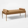 Bolster Tufted Bench Beige - Threshold™ Designed With Studio McGee: Velvet Upholstery, Powder-Coated Steel Legs, 225lb Capacity -Whalen Furniture GUEST 47cee17a a5ce 4ae5 87fe b1a195a56651