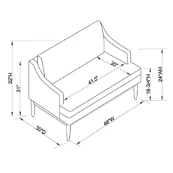 Howell Upholstered Loveseat With Wood Base Cream - Threshold™ Designed With Studio McGee 13 Howell Upholstered Loveseat With Wood Base Cream - Threshold™ Designed With Studio McGee -Whalen Furniture GUEST 49bac997 07ea 4d46 a3ce fa8944e0678d