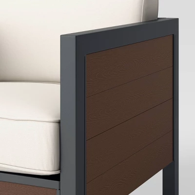 Bryant 2pk Faux Wood Patio Club Chairs - Gray/Natural - Threshold™ 5 Bryant 2pk Faux Wood Patio Club Chairs - Gray/Natural - Threshold™ - Image 3