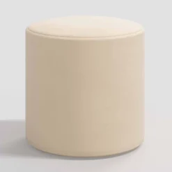 Round Thalia Ottoman In Velvet - Skyline Furniture -Whalen Furniture GUEST 4d424e89 4119 4084 b5cd 54d6f45bf5cf