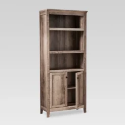 72" Carson 5 Shelf Bookcase With Doors - Threshold -Whalen Furniture GUEST 50091ed5 fc57 4bb6 a167 b371f65079f8