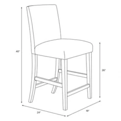 25" Velvet Parsons Counter Height Barstool Wood - Threshold™ -Whalen Furniture GUEST 502e98e9 d371 4be1 ac02 195efdc5d03b