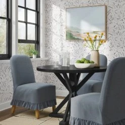 Rounded Back Slipcovered Dining Chair With Ruffle - Threshold™ -Whalen Furniture GUEST 5173abca 42ae 48e2 af87 63a6057abc33