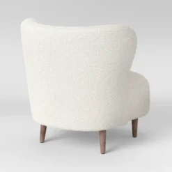 Maxton Modern Faux Sherling Wingback Chair White - Threshold™ -Whalen Furniture GUEST 51fa4292 baf8 4dab bb54 e98087186e68
