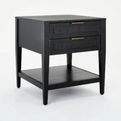 East Bluff 2 Drawers Woven Accent Table Black - Threshold™ Designed With Studio McGee -Whalen Furniture GUEST 52fed250 d753 4005 9d7b 39d23590a57b