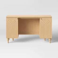 Arches Writing Desk With Storage Cabinets Natural - Threshold™ -Whalen Furniture GUEST 569ecc58 2002 4e50 aa86 dd1b92bac1d3