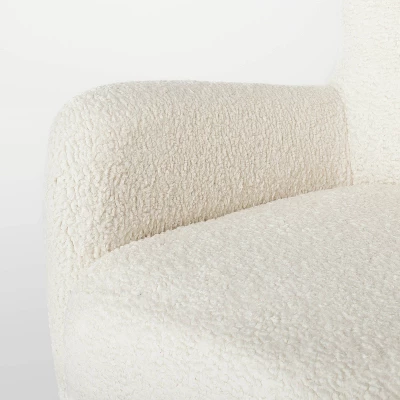 Kessler Swivel Accent Chair Cream Faux Shearling - Threshold™ Designed With Studio McGee: Luxury Glam Furniture, No Assembly Required 6 Kessler Swivel Accent Chair Cream Faux Shearling - Threshold™ Designed With Studio McGee: Luxury Glam Furniture, No Assembly Required - Image 4