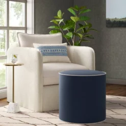 Contrast Welt Drum Ottoman In Velvet - Threshold™ 13 Contrast Welt Drum Ottoman In Velvet - Threshold™ -Whalen Furniture GUEST 58e071ee bbce 406b a45c 2fe1d8b23c42