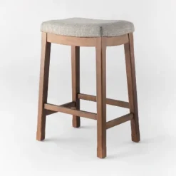 Candor Wood And Upholstered Saddle Counter Height Barstool - Threshold™ -Whalen Furniture GUEST 5b16e3f6 659a 452c 94c6 c37d9de19550