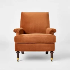 Mercer Rolled Upholstered Armchair With Casters - Threshold™ Designed With Studio McGee -Whalen Furniture GUEST 5b8006c9 6eb5 41c9 8e51 66c27cddb0c1