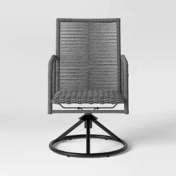 2pc Granby Padded Wicker Outdoor Patio Dining Chairs Swivel Chairs Gray - Threshold™ -Whalen Furniture GUEST 5ceab08c a6c7 44da afd8 4c3be5f0b3bc