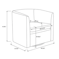 Vernon Upholstered Barrel Swivel Chair Light Brown Velvet - Threshold™ Designed With Studio McGee -Whalen Furniture GUEST 5fe00eaa 81ff 454f b46c 0da142b5764f