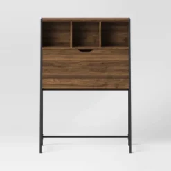 Loring Wood Secretary Desk With Hutch And Charging Station Walnut - Threshold™ -Whalen Furniture GUEST 62d4cf32 84f8 42f6 b3b4 7c1809243969
