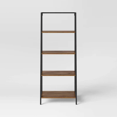 60" Loring 4 Shelf Trestle Bookshelf Walnut - Threshold™ 4 60" Loring 4 Shelf Trestle Bookshelf Walnut - Threshold™ - Image 2