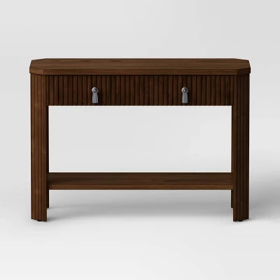 46" Laguna Nigel Fluted Wooden Console Table Brown - Threshold™ Designed With Studio McGee 4 46" Laguna Nigel Fluted Wooden Console Table Brown - Threshold™ Designed With Studio McGee - Image 2