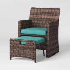 Halsted 5pc Wicker Small Space Patio Furniture Set - Threshold -Whalen Furniture GUEST 6c98a51f 7020 4c1a ae2d db726576d1ba