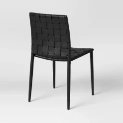 Wellfleet Woven Leather Metal Base Dining Chair - Threshold™ -Whalen Furniture GUEST 6d59ee03 4e98 40d3 8283 9f9d59e1aec5